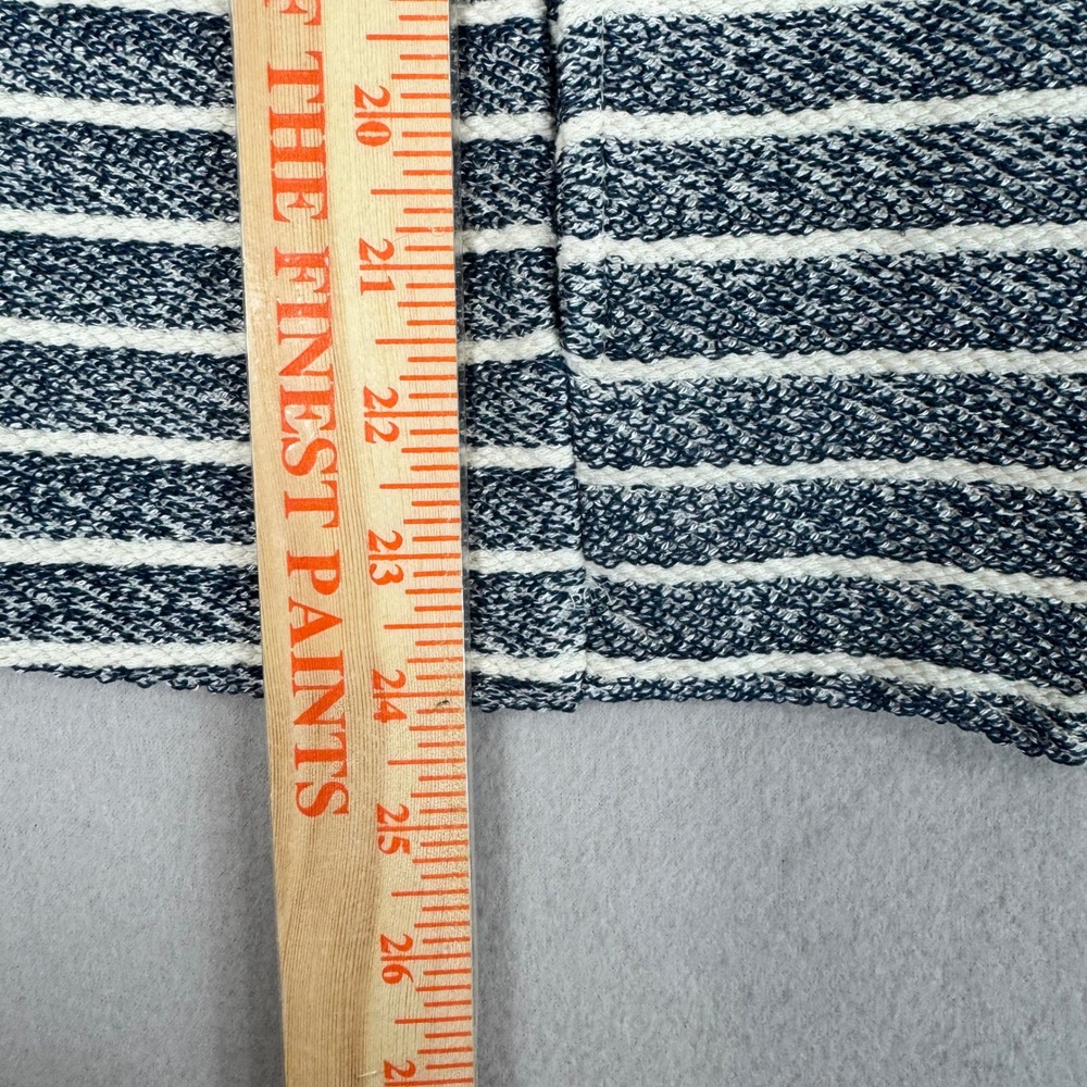 Lou & Grey Womens Navy White Striped Knit Moto Jacket Asymmetrical Zip Large NEW - Picture 6 of 7